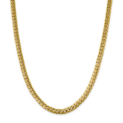 14K Yellow Gold 6.25mm Miami Cuban Link Bracelet Anklet Choker Necklace Pendant Chain