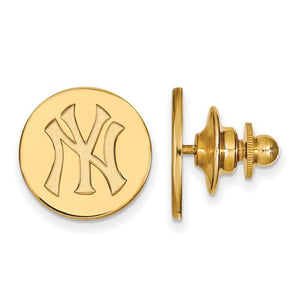 14k 10k Yellow White Gold or Sterling Silver New York Yankees LogoArt Licensed Major League Baseball MLB Pin