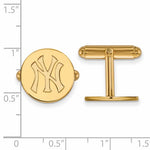 Load image into Gallery viewer, 14k 10k Yellow White Gold or Sterling Silver New York Yankees LogoArt Licensed Major League Baseball MLB Cuff Links
