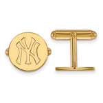 Carica l&#39;immagine nel visualizzatore di Gallery, 14k 10k Yellow White Gold or Sterling Silver New York Yankees LogoArt Licensed Major League Baseball MLB Cuff Links
