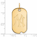 Load image into Gallery viewer, 14k 10k Yellow White Gold or Sterling Silver New York Yankees LogoArt Licensed Major League Baseball MLB Dog Tag Pendant Charm
