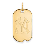 Φόρτωση εικόνας στο εργαλείο προβολής Συλλογής, 14k 10k Yellow White Gold or Sterling Silver New York Yankees LogoArt Licensed Major League Baseball MLB Dog Tag Pendant Charm
