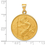 이미지를 갤러리 뷰어에 로드 , 18k Yellow Gold Saint Christopher Medal Round Pendant Charm
