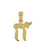 Afbeelding in Gallery-weergave laden, 14k Yellow Gold Chai Jewish Small Pendant Charm

