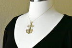 Indlæs billede til gallerivisning 14k Gold Two Tone Mariners Cross Crucifix Pendant Charm - [cklinternational]
