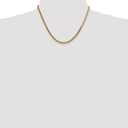 14K Yellow Gold Silky Herringbone Bracelet Anklet Choker Necklace Pendant Chain 3mm