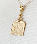 Load image into Gallery viewer, 14k Yellow Gold Torah Star of David Pendant Charm
