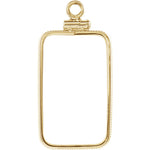 Lade das Bild in den Galerie-Viewer, 14K Yellow Gold Holds 23.5mm x 14mm Coins or Credit Suisse 5 gram Coin Edge Screw Top Frame Holder Mounting
