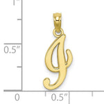 Load image into Gallery viewer, 14K Yellow Gold Script Initial Letter I Cursive Alphabet Pendant Charm
