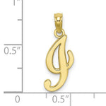 이미지를 갤러리 뷰어에 로드 , 14K Yellow Gold Script Initial Letter I Cursive Alphabet Pendant Charm
