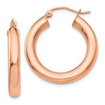 Charger l&#39;image dans la galerie, 14K Rose Gold 25mm x 4mm Classic Round Hoop Earrings
