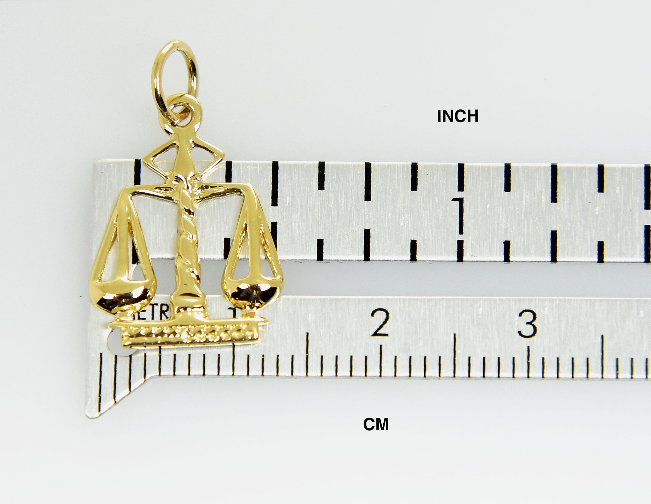 14k Yellow Gold Justice Scales Pendant Charm