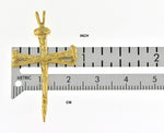 Lataa kuva Galleria-katseluun, 10k Yellow Gold Cross Nail Pendant Charm
