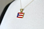 Kép betöltése a galériamegjelenítőbe: 14K Yellow Gold Enamel Puerto Rico Flag Pendant Charm
