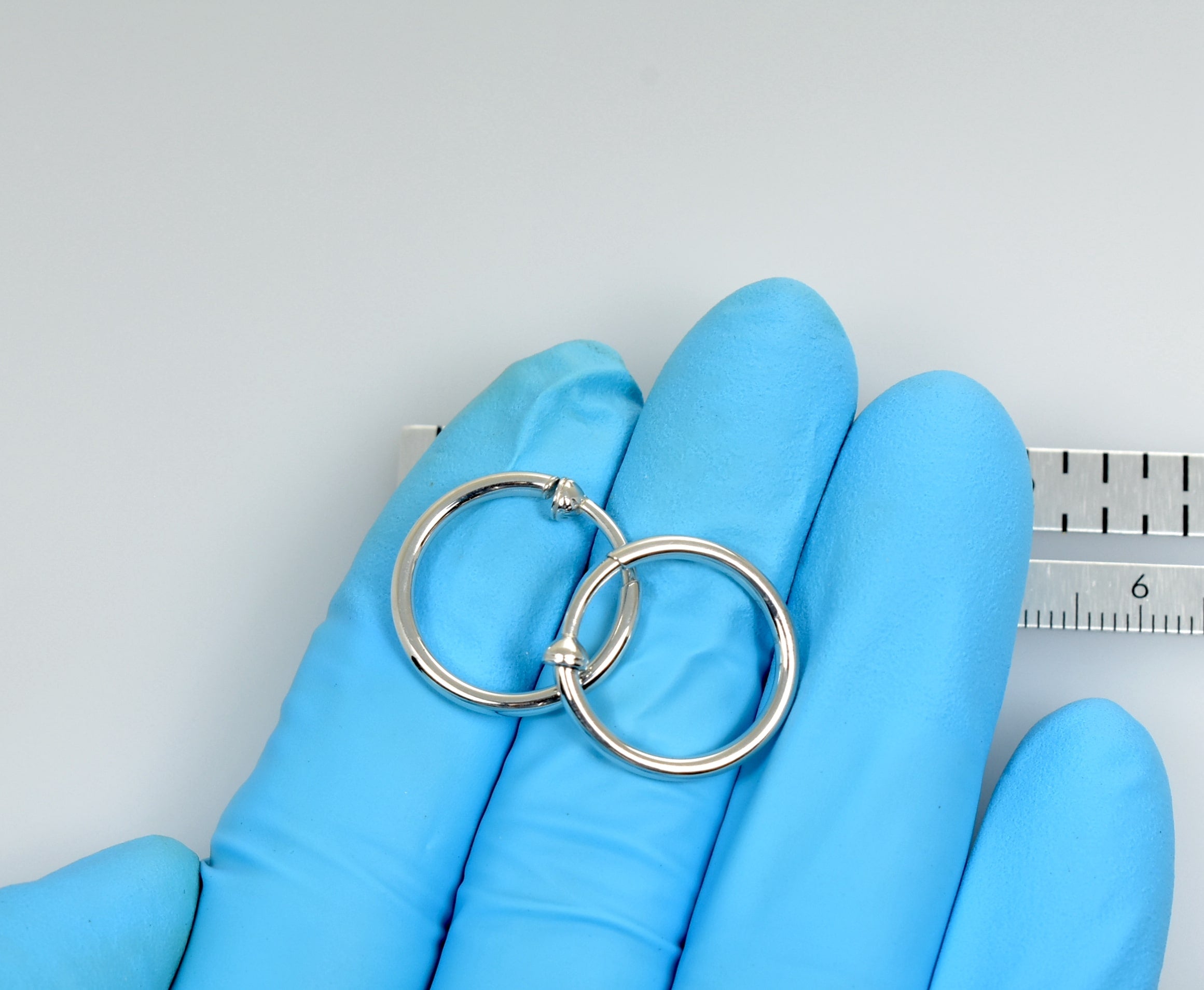 Sterling Silver Classic Round Endless Hoop Non Pierced Clip On Earrings 17mm x 2mm