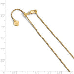 이미지를 갤러리 뷰어에 로드 , Sterling Silver Gold Plated 1.2mm Rope Necklace Pendant Chain Adjustable
