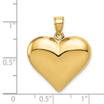 Carregar imagem no visualizador da galeria, 14k Yellow Gold Puffy Heart 3D Hollow Pendant Charm
