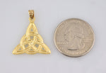 Afbeelding in Gallery-weergave laden, 14k Yellow Gold Celtic Trinity Open Back Pendant Charm

