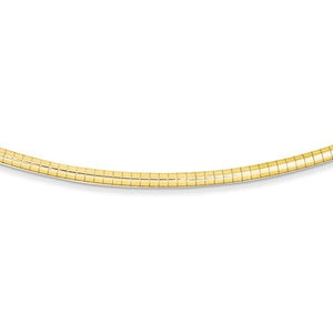 14K Yellow Gold 3mm Domed Omega Necklace Chain