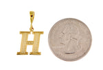 Load image into Gallery viewer, 14K Yellow Gold Uppercase Initial Letter H Block Alphabet Pendant Charm
