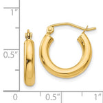 Carica l&#39;immagine nel visualizzatore di Gallery, 14K Yellow Gold 15mm x 3mm Lightweight Round Hoop Earrings
