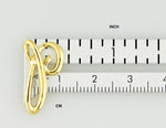 Load image into Gallery viewer, 14k Yellow Gold Initial Letter P Cursive Chain Slide Pendant Charm

