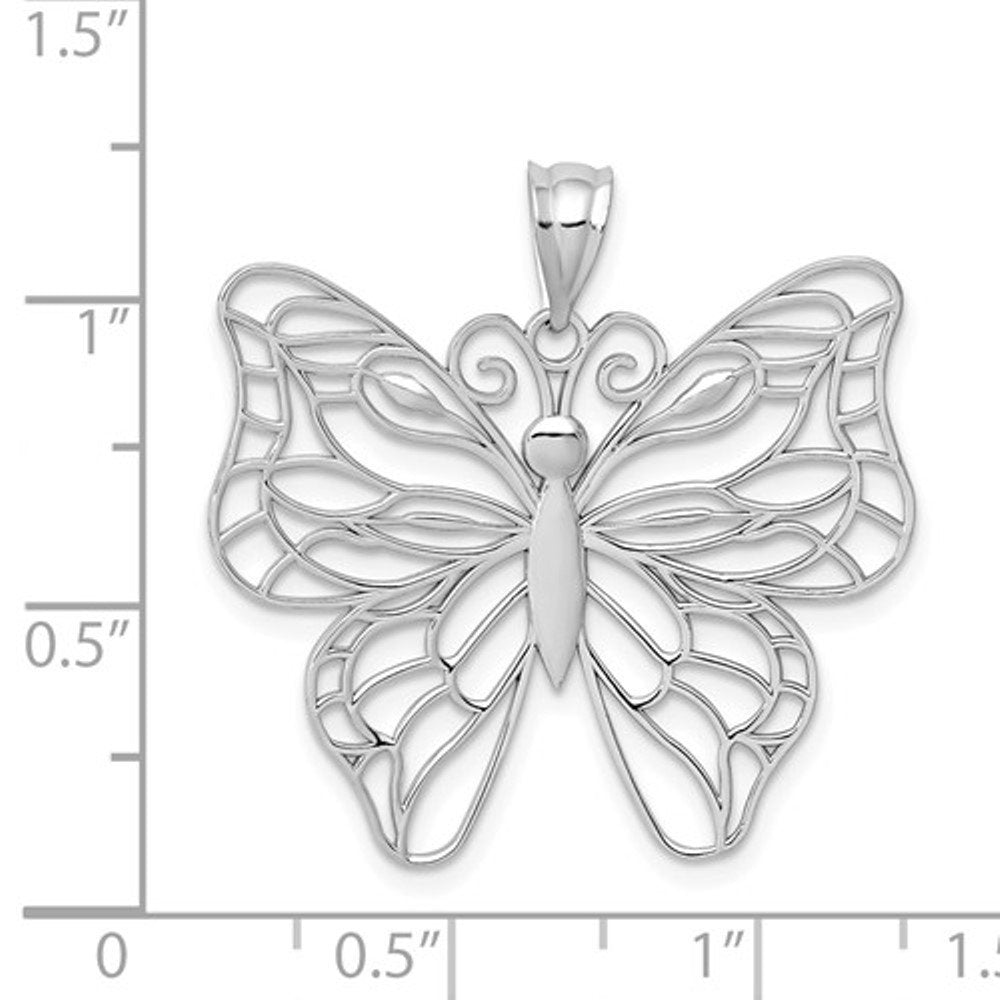 14k Yellow Gold Large Butterfly Pendant Charm