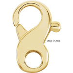 Carica l&#39;immagine nel visualizzatore di Gallery, 14K Yellow Gold or Sterling Silver Infinity Design Lobster Clasp Jewelry Findings
