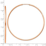 Carica l&#39;immagine nel visualizzatore di Gallery, 14k Rose Gold Round Endless Hoop Earrings 55mm x 1.5mm
