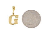 Charger l&#39;image dans la galerie, 14K Yellow Gold Uppercase Initial Letter G Block Alphabet Pendant Charm

