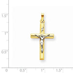 Charger l&#39;image dans la galerie, 14k Gold Two Tone INRI Crucifix Cross Hollow Pendant Charm

