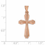 Carregar imagem no visualizador da galeria, 14k Rose Gold Brushed Polished Latin Cross Pendant Charm
