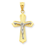 Lataa kuva Galleria-katseluun, 14k Gold Two Tone Crucifix Cross Pendant Charm
