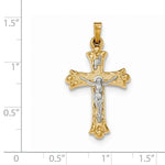 Carica l&#39;immagine nel visualizzatore di Gallery, 14k Gold Two Tone INRI Crucifix Cross Pendant Charm
