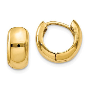 14k Yellow Gold 11mm Classic Hinged Hoop Huggie Earrings