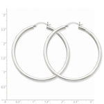 Lataa kuva Galleria-katseluun, 14K White Gold 50mm x 3mm Classic Round Hoop Earrings

