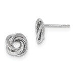 Load image into Gallery viewer, 14k White Gold Textured Love Knot Stud Post Earrings
