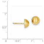 Load image into Gallery viewer, 14k Yellow Gold 8mm Satin Half Ball Button Post Earrings
