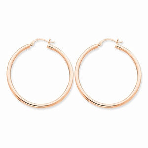 14K Rose Gold 39mm x 2.5mm Classic Round Hoop Earrings