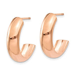 Carica l&#39;immagine nel visualizzatore di Gallery, 14K Rose Gold 19mm x 6mm Bangle J Hoop Earrings
