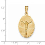 Carica l&#39;immagine nel visualizzatore di Gallery, 14k Yellow Gold Corpus Crucified Christ Oval Pendant Charm
