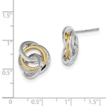 Load image into Gallery viewer, 14k Gold Two Tone Classic Love Knot Stud Post Earrings
