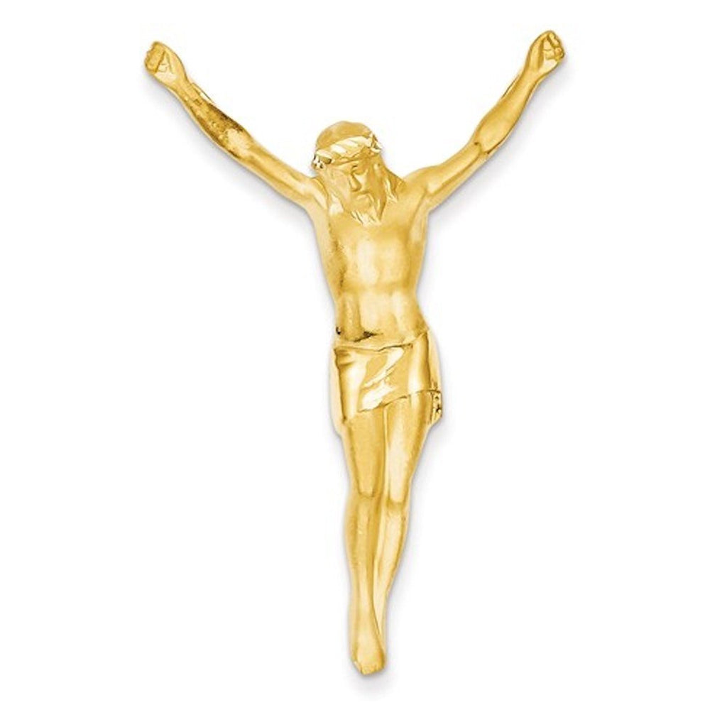14k Yellow Gold Corpus Jesus Christ Chain Slide Pendant Charm - [cklinternational]