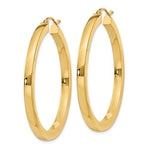 이미지를 갤러리 뷰어에 로드 , 14K Yellow Gold 40mm Square Tube Round Hollow Hoop Earrings
