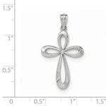 Load image into Gallery viewer, 14k White Gold Ribbon Cross Pendant Charm
