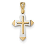 Lade das Bild in den Galerie-Viewer, 14k Gold Two Tone Passion Cross Flat Back Pendant Charm
