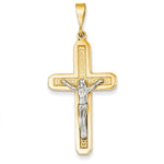 Load image into Gallery viewer, 14k Gold Two Tone Crucifix Cross Pendant Charm

