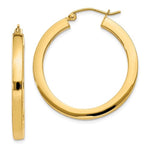 Load image into Gallery viewer, 14K Yellow Gold 29mm Square Tube Round Hollow Hoop Earrings
