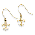 Afbeelding in Gallery-weergave laden, 14k Yellow Gold Fleur de Lis Small Hook Dangle Earrings
