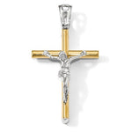 Ladda upp bild till gallerivisning, 14k Gold Two Tone Cross Crucifix Pendant Charm
